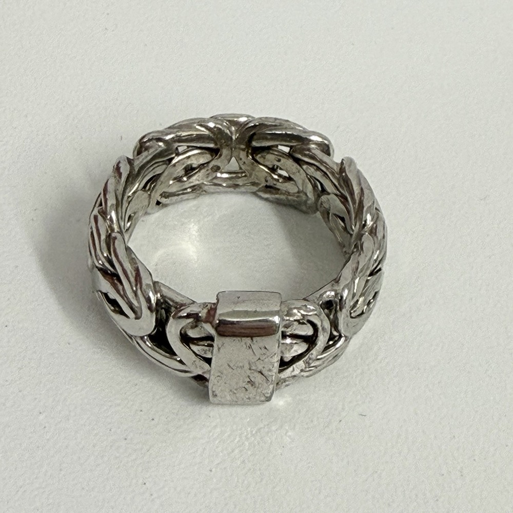 AK Atasay Kuyumculuk Sterling Silver Chain Band Ring Weighs 5 Grams Size 7 3/4 - Picture 7 of 11